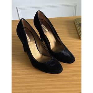 Miu Miu Velvet Pumps Size 36.5 Black Vintage Heels Shoes Designer‎